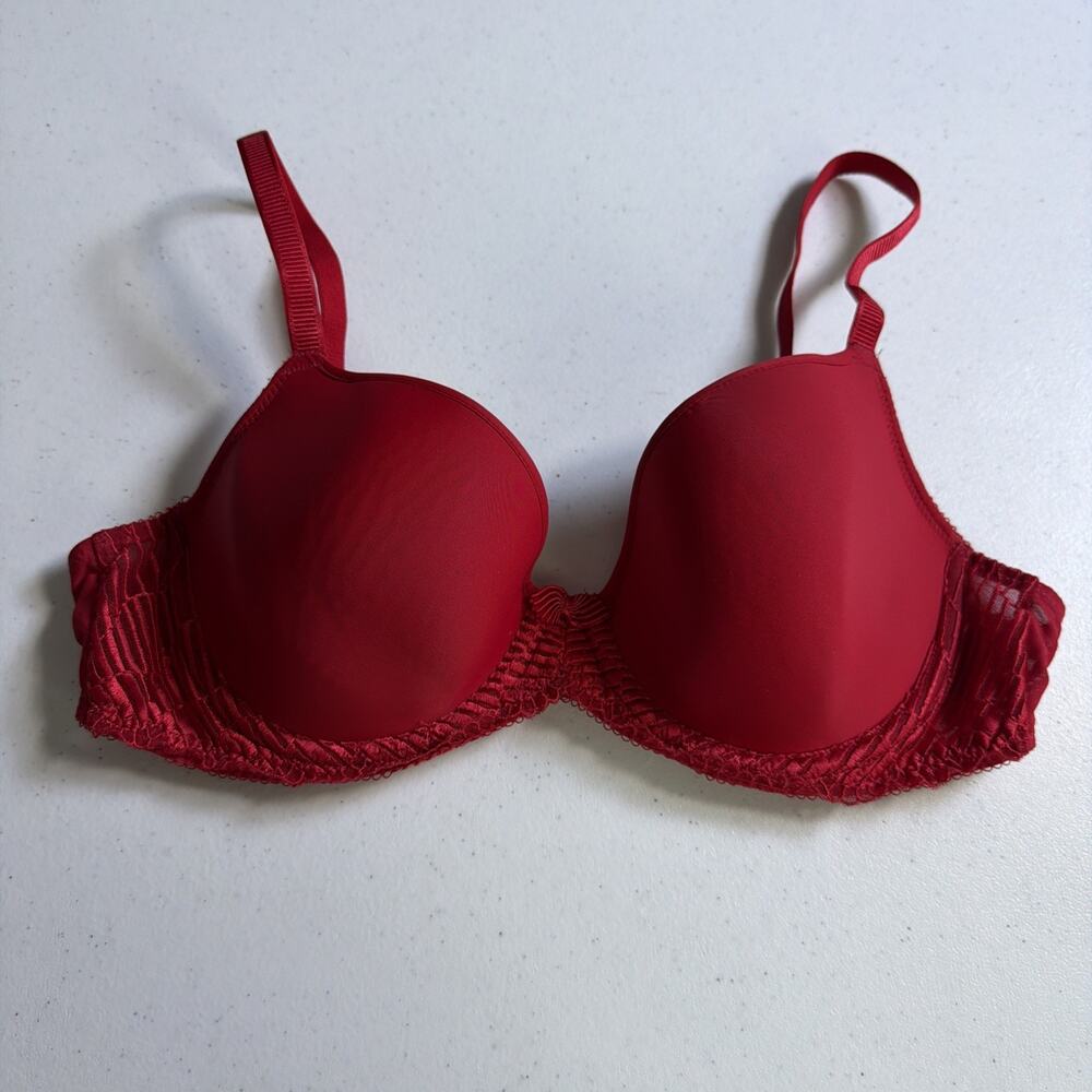 Wacoal Bra 36B Red La Femme Contour Full Coverage Underwire T-Shirt 853117
